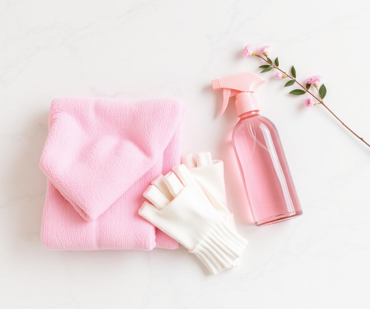 Städutrustning i Jossis rosa profilfärg